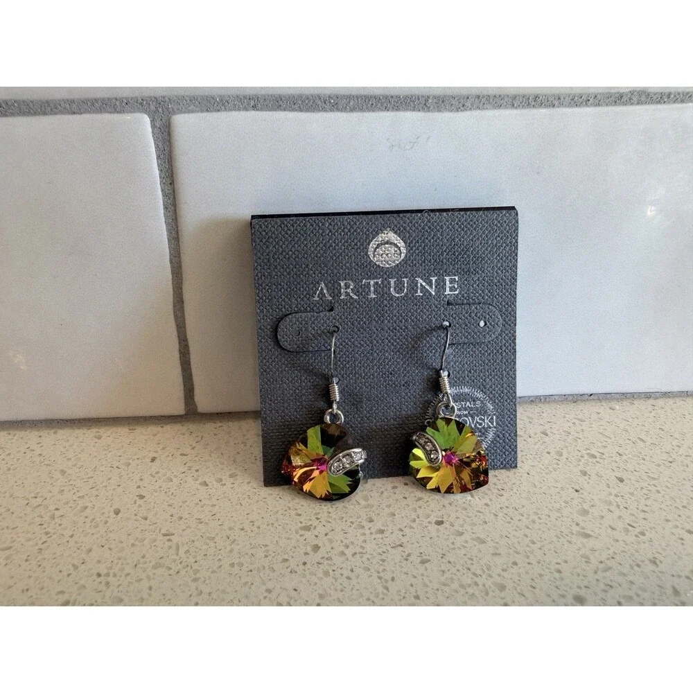 Artune by Swarovski Earrings Crystal Dangle Silver Heart